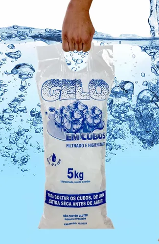 Gelo Em Cubos - Sacos Para Gelo - 5kg -  ...